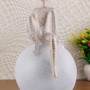 Men Sitting on Ball Showpiece for Home Decor Showpiece, Atlas Sculpture for Office Table Décor multicolour